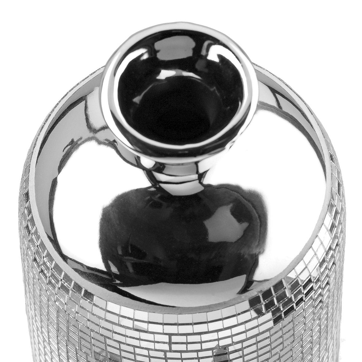 Kragenvase Disco, silberfarben H.35,5 cm