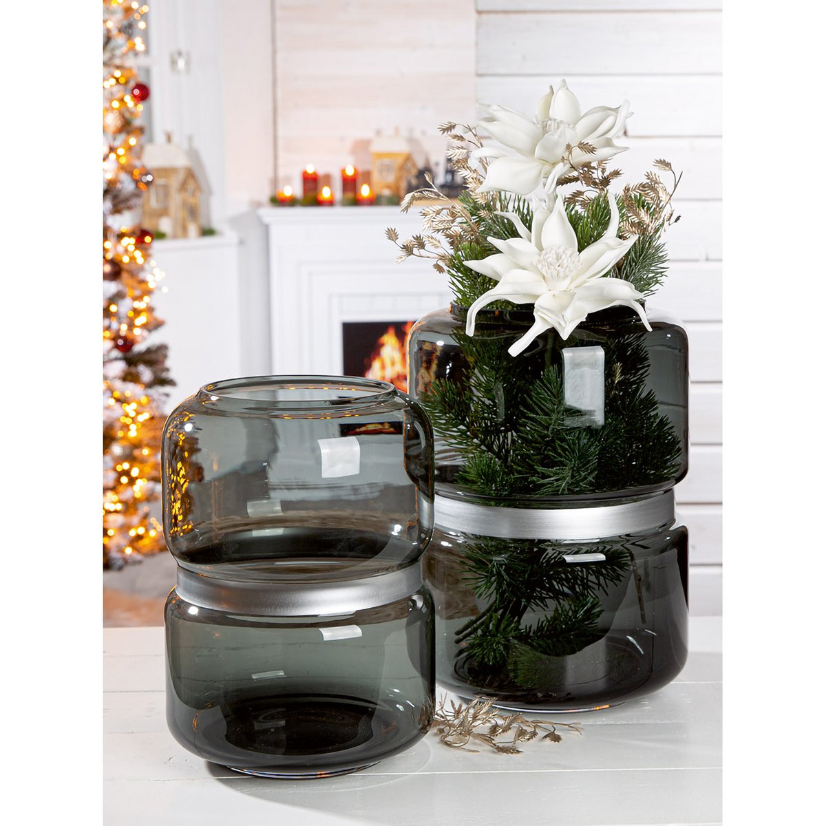 Vase Opti, grau H.35 cm