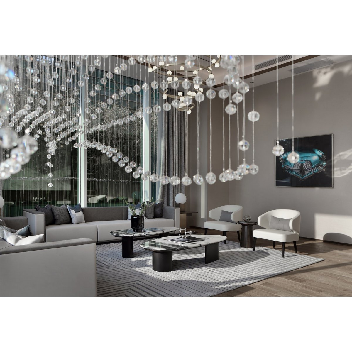 Moderne Glasvase mit ikonischem Design, Tintenblau, ZADAR 25IB, luxuriöses 9-mm-Glas