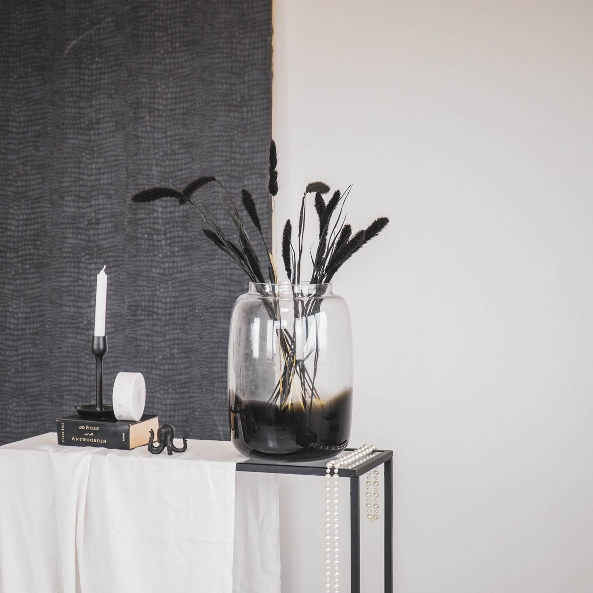 Vase - Glas - Dipdye - Klar/Braun - 25x35cm