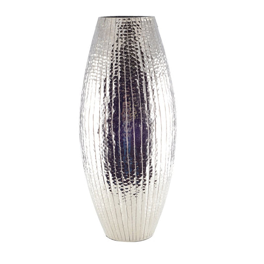 VASE ARGENT BRILLANT 21X21X45CM