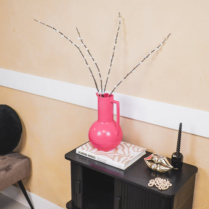 Vase - Krug - Keramik - Neonrosa - 17,5x17,5x27,5cm