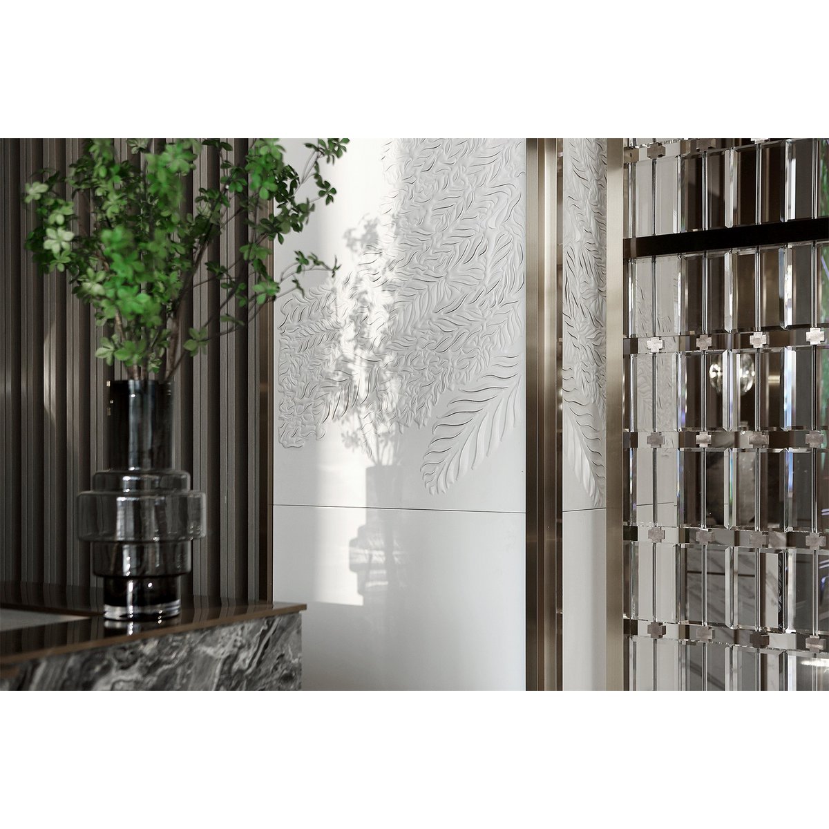 Dicke Glasvase im Retro-Stil XXL, Serie: TYLER 46GR, 9 mm dickes Luxusglas