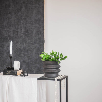 Topf - Bio - Keramik - Schwarz - 19x19x17cm