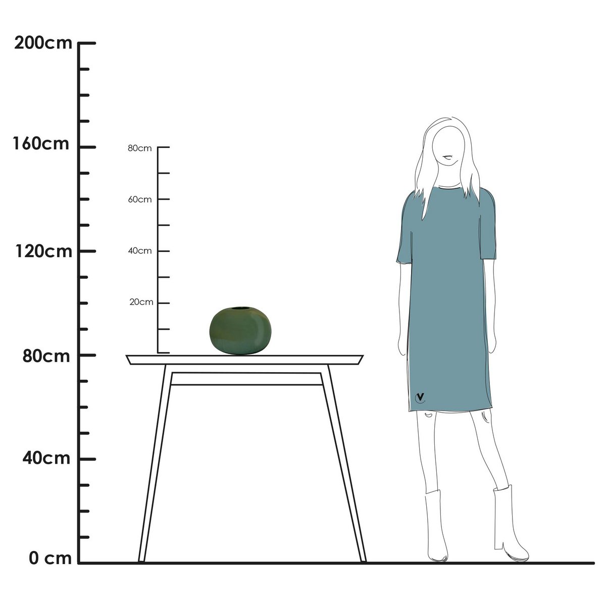 Brenno baltischgrün Ø23 x H18 cm