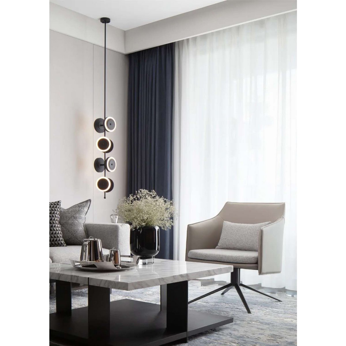 Moderne Glasvase mit ikonischem Design, Tintenblau, ZADAR 25IB, luxuriöses 9-mm-Glas