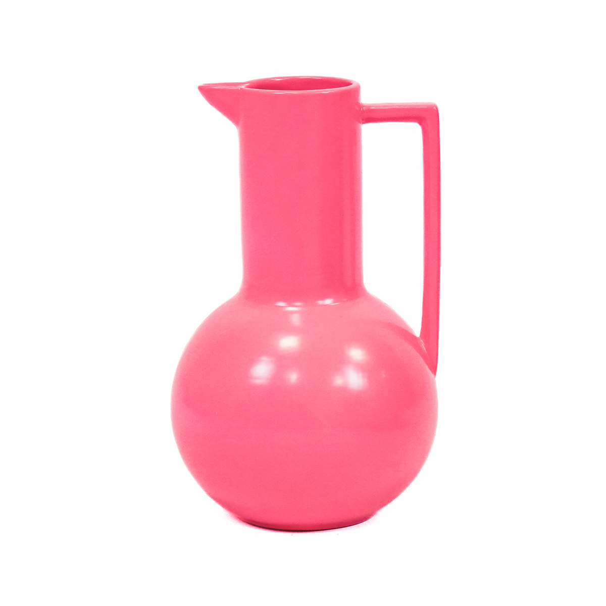 Vase - Krug - Keramik - Neonrosa - 17,5x17,5x27,5cm