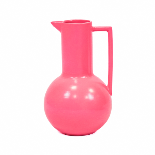 Vase - Krug - Keramik - Neonrosa - 17,5x17,5x27,5cm