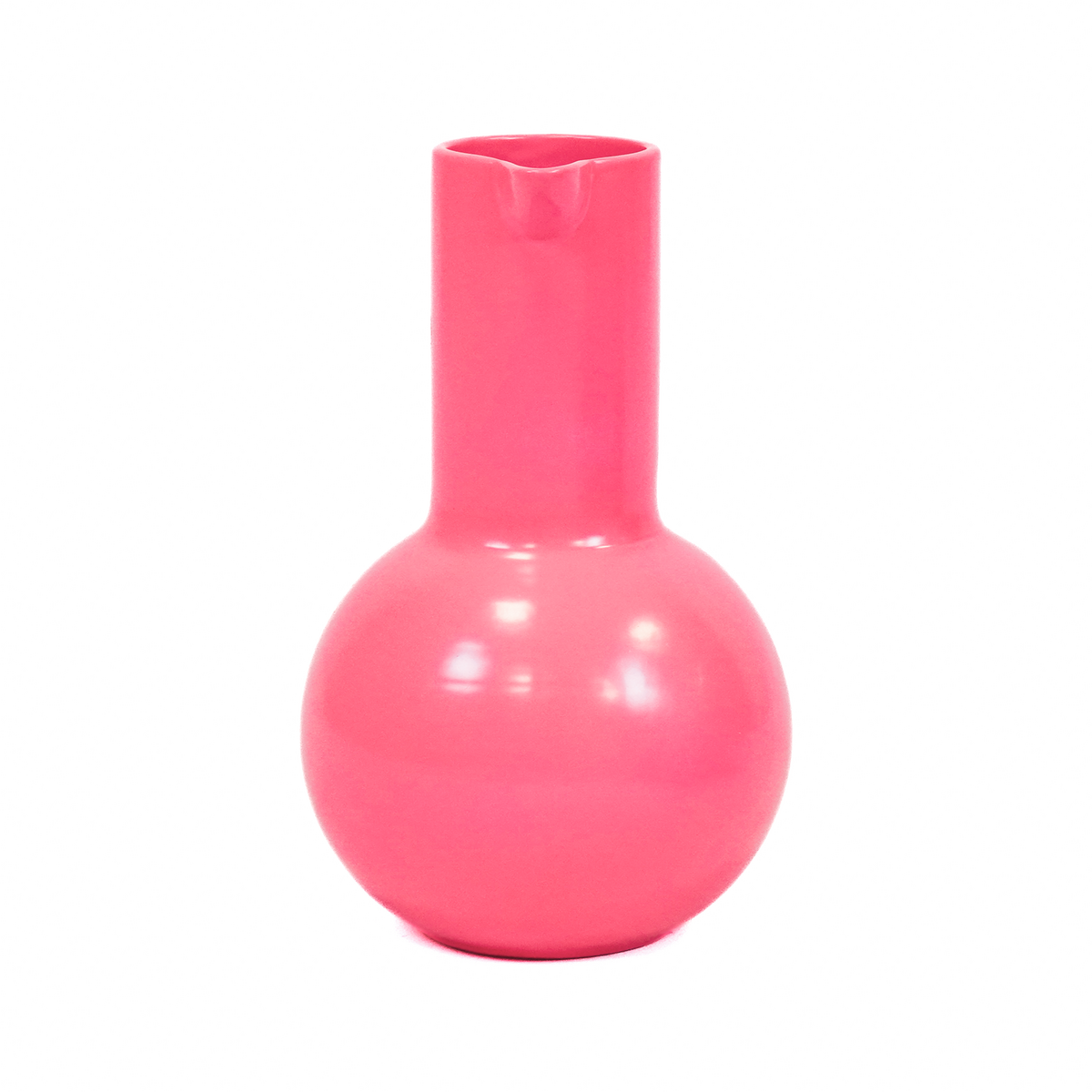 Vase - Krug - Keramik - Neonrosa - 17,5x17,5x27,5cm