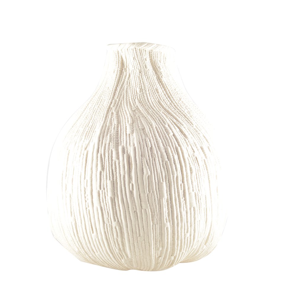 VASE ROND BLANC CREMEUX GRAND MODELE 29X29X32CM