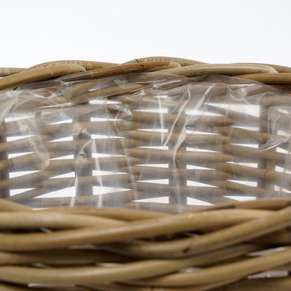 Marcia Outdoor-Pflanzkorb – 3er-Set – H40 x Ø43 cm – Rattan – Grau