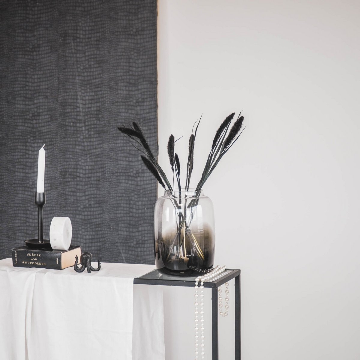 Vase - Glas - Dipdye - Klar/Braun - 18x25cm