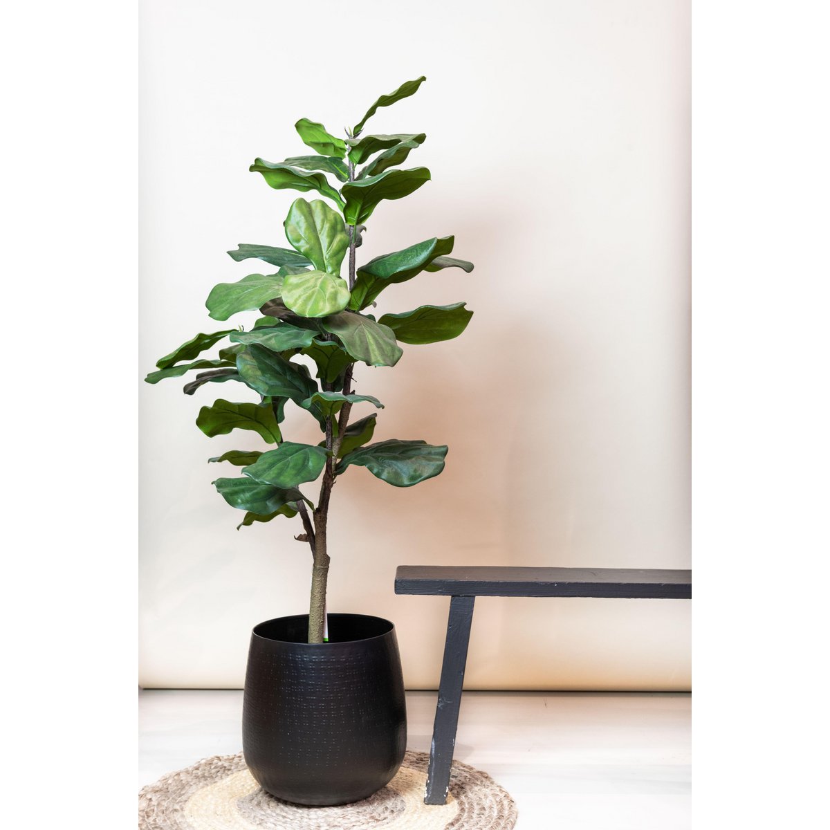 Künstliche Pflanze - Ficus Lyrata - Tabakpflanze - 125 cm