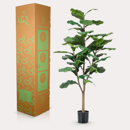 Künstliche Pflanze - Ficus Lyrata - Tabakpflanze - 125 cm