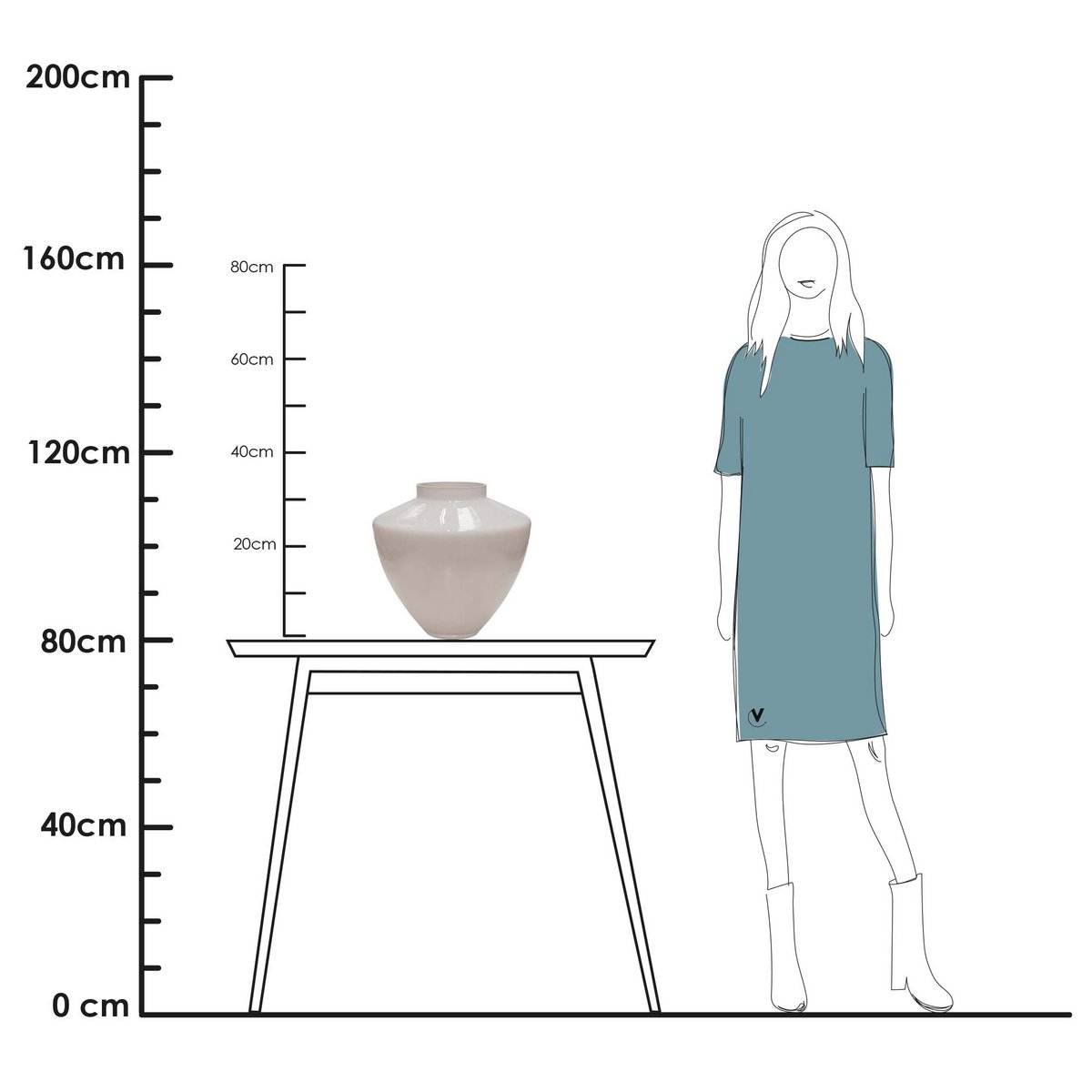 Kagera Pastell-Elfenbein Ø33 x H32 cm