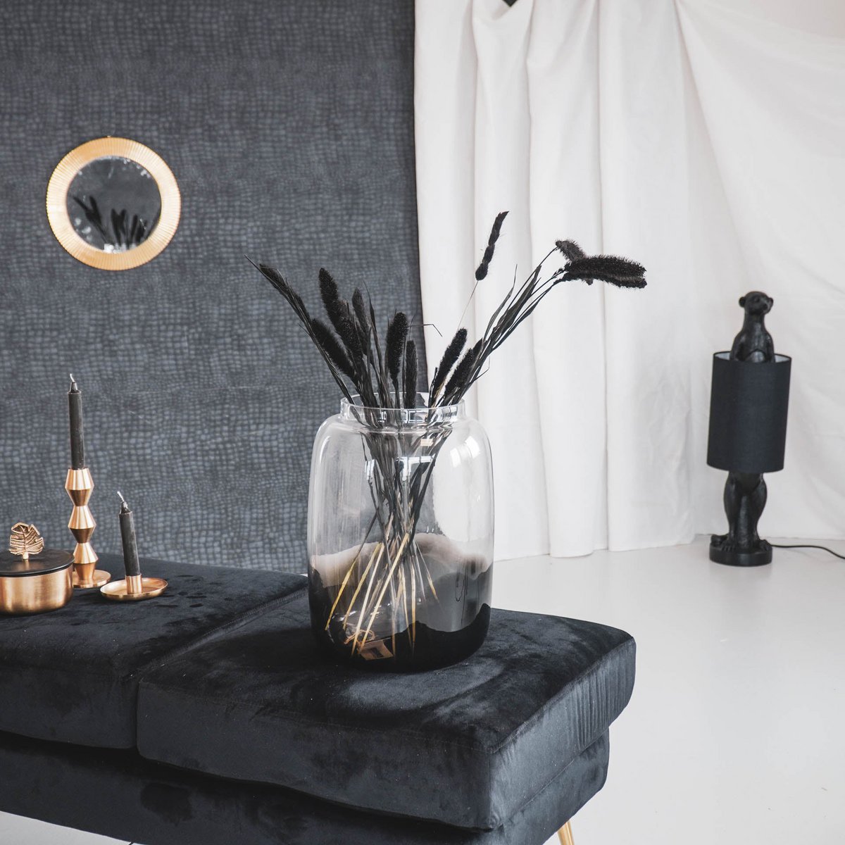 Vase - Glas - Dipdye - Klar/Braun - 25x35cm