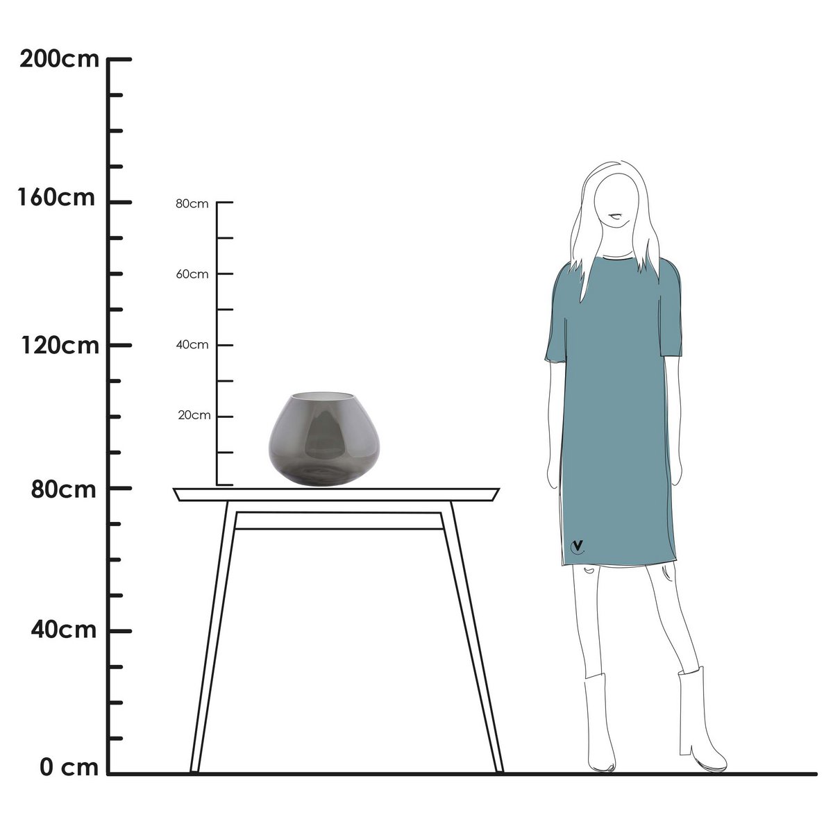 Morava grau Ø32 x H25 cm