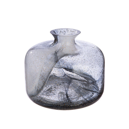 Kragenvase Fumo, schwarz; weiß H.18,5 cm