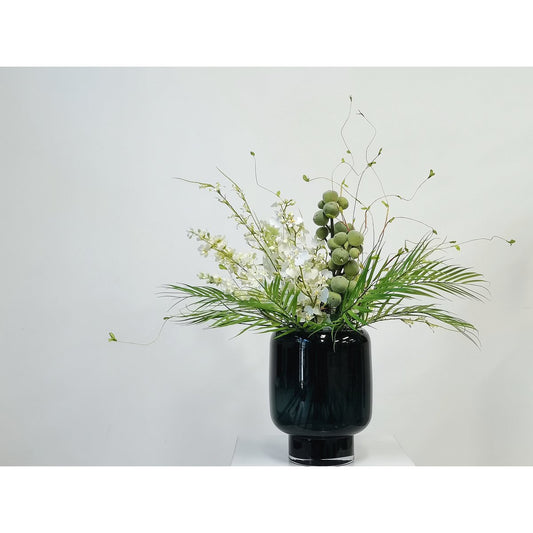 Moderne Glasvase mit ikonischem Design, Tintenblau, ZADAR 25IB, luxuriöses 9-mm-Glas