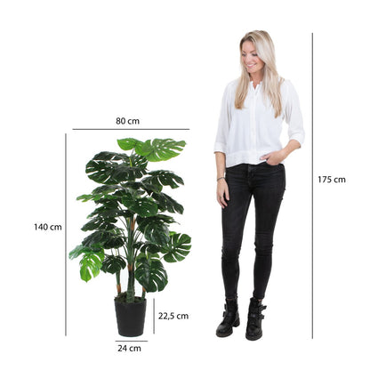 Künstliche Pflanze Monstera – H140 x Ø80 cm – Grün