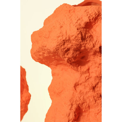 Keramikvase m. Rock-Look in trendigem Orange CHU32OR