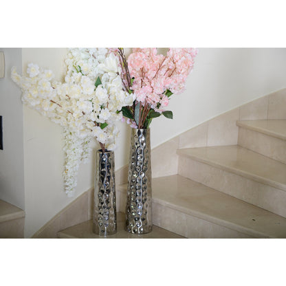 GEHÄMMERTE VASE H.41 D.12CM