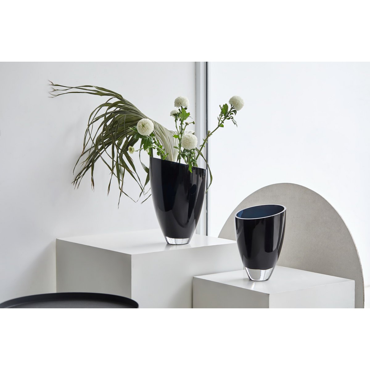 moderne Glasvase elegant dunkelblau, BULED25IB, 9mm Luxusglas