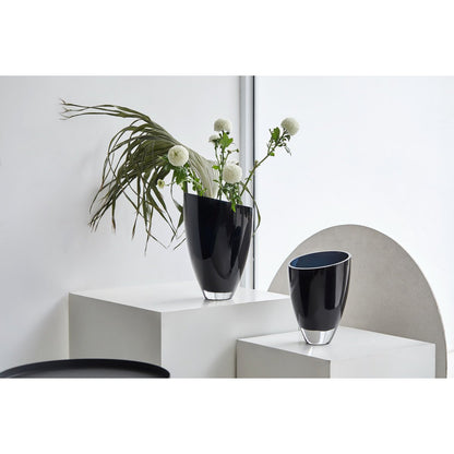 moderne Glasvase elegant dunkelblau, BULED25IB, 9mm Luxusglas